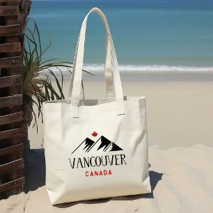 Cool Vancouver Canada Mountains Maple Leaf Tote Bag