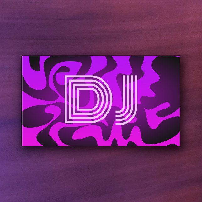 Cool Vaporwave Neon Font Lilac Purple Music DJ Business Card (Creator Uploaded)