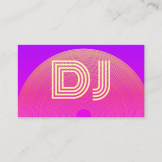 Cool Vaporwave Pink Lilac Yellow Purple Music DJ Business Card