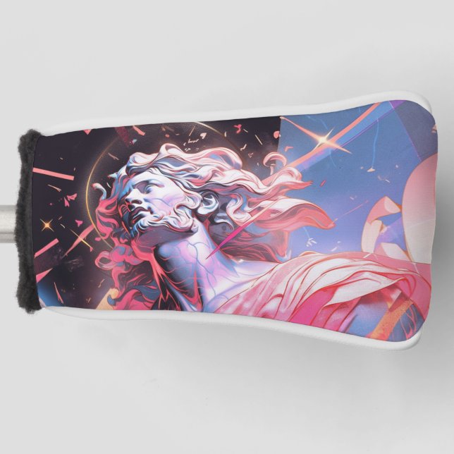 Cool Vaporwave Statue of David in Pink Golf Head Cover (Front)