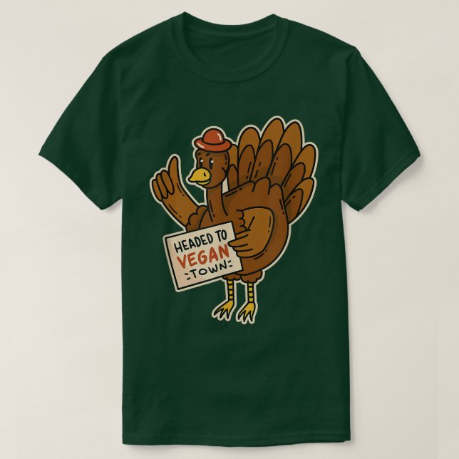 Cool vegan town turkey  T-Shirt (Design Front)