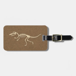 Cool Velociraptor Dinosaur Bones and Skeleton Luggage Tag