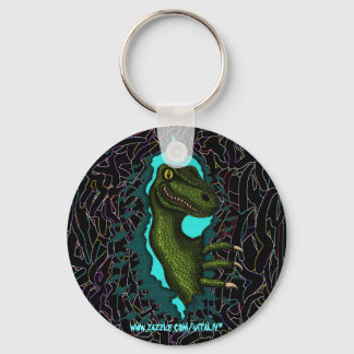 Cool velociraptor dinosaur keychain design