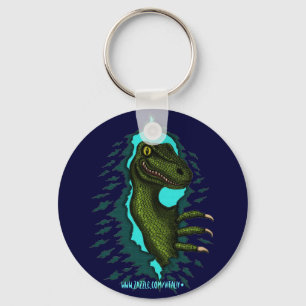 Cool velociraptor dinosaur keychain design