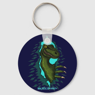 Cool velociraptor dinosaur keychain design