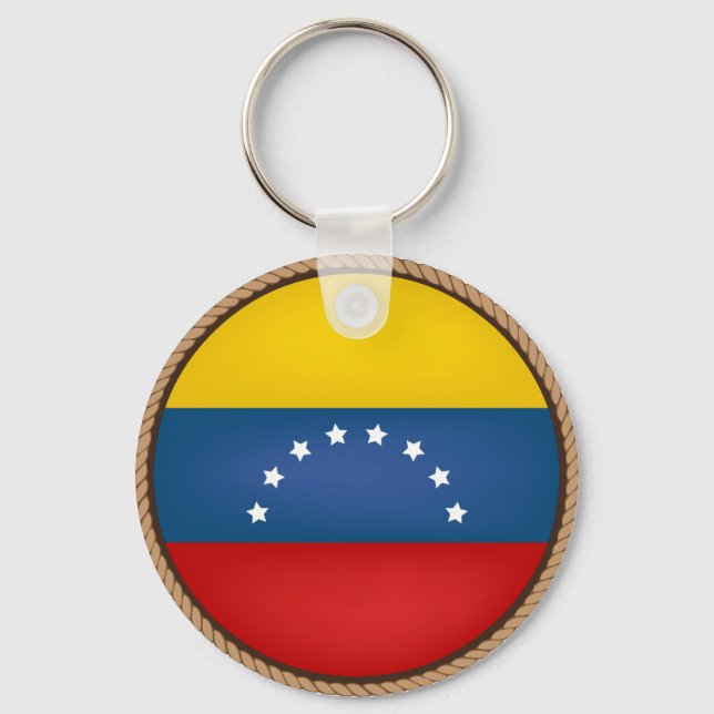 Cool Venezuela Flag Seal Key Ring (Front)