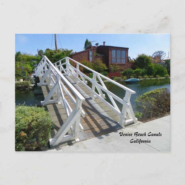 Cool Venice Beach Canals Postcard! Postcard (Front)