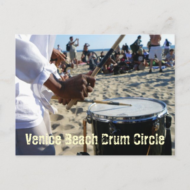 Cool Venice Beach Drum Circle Postcard! Postcard (Front)