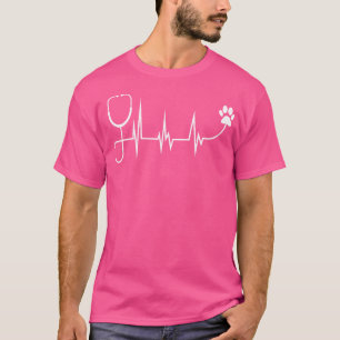 Cool Veterinarian Heartbeat Funny Veterinary Work T-Shirt