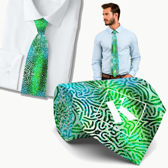 Cool vibes blue & green  tie (Creator Uploaded)