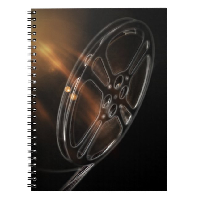 Cool Video Film Production Movie Reel Spiral Notebook (Front)