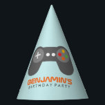 Cool Video Game Controller Kids Birthday Party Hat<br><div class="desc">Cool kids birthday party design with a video games theme perfect for boys and girls.</div>