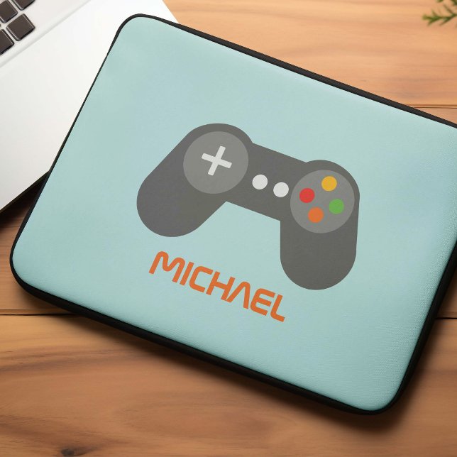 Cool Video Game Controller Kids Personalised Laptop Sleeve (Creator Uploaded)