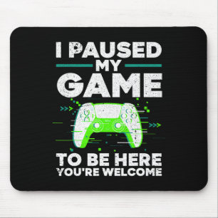 Cool Video Gamer For Men Boys Kids Game Paused Gam Mouse Pad