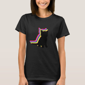 Cool Vintage Abstract Black Cat Illustration Graph T-Shirt