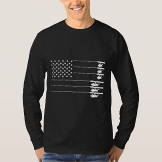 Cool Vintage American Flag Fishing Poles T-Shirt