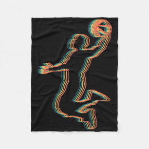 Cool Vintage Basketball Players Slam Dunk Coach Si Fleece Blanket