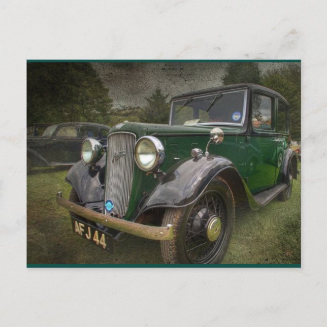 cool vintage car vintage postcard (Front)