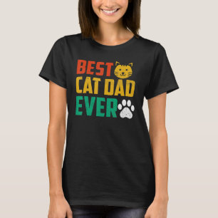 Cool Vintage Cat Daddy Best Cat Dad Ever Cat T-Shirt