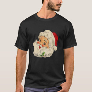 Cool Vintage Christmas Santa Claus Face T-Shirt