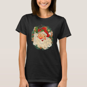 Cool Vintage Christmas Santa Claus Face Xmas Gitts T-Shirt
