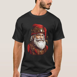 Cool Vintage Christmas Steampunk Santa Claus Face T-Shirt