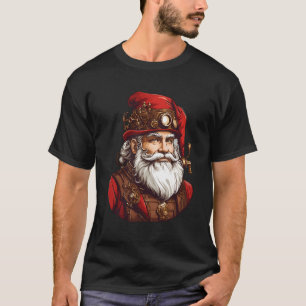 Cool Vintage Christmas Steampunk Santa Claus Face T-Shirt