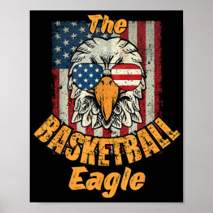 Cool Vintage Family Matching Basketball Eagle 4th Poster