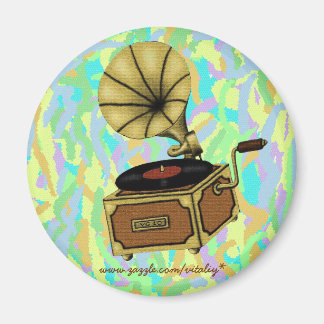 Cool vintage gramophone magnet design