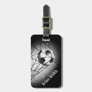 Cool Vintage Grunge Football in Goal Luggage Tag