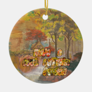 Cool vintage Hakuna Matata Have a cool Autum Seaso Ceramic Tree Decoration