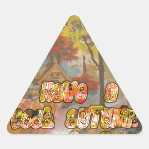 Cool vintage Hakuna Matata Have a cool Autum Seaso Triangle Sticker