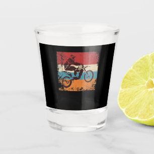 Cool Vintage Motocross Gift For Motorbike Lovers Shot Glass