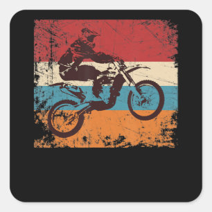 Cool Vintage Motocross Gift For Motorbike Lovers Square Sticker