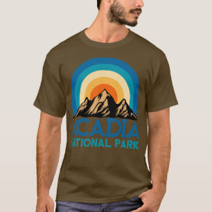 Cool Vintage Retro Acadia National Park Mountain H T-Shirt