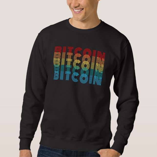 Cool Vintage Retro Bitcoin Crypto Blockchain Defi  Sweatshirt (Front)