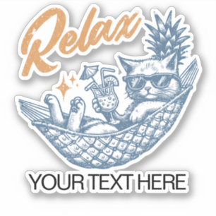 Cool Vintage Retro Cat Relaxing Hammock Cocktail
