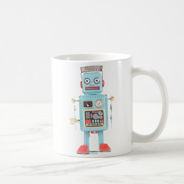 Cool Vintage Retro Chinese Tin Robot Mug (Right)