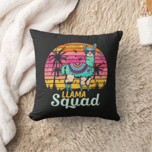 Cool Vintage Retro Llama Squad Cushion