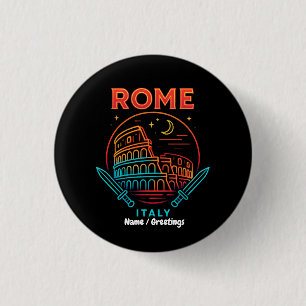 Cool Vintage Roma Italia Colosseum Souvenirs Gift 3 Cm Round Badge