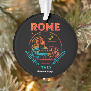 Cool Vintage Roma Italia Colosseum Souvenirs Gift Ornament
