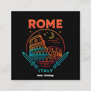 Cool Vintage Roma Italia Colosseum Souvenirs Gift Square Business Card