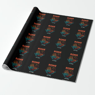 Cool Vintage Roma Italia Colosseum Souvenirs Gift Wrapping Paper