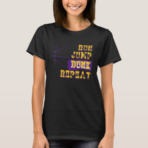 cool vintage run jump dunk repeat street basketbal T-Shirt
