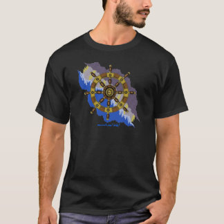 Cool vintage ship steering wheel graphic t-shirt