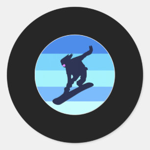 Cool Vintage Snowboarder Backcountry Snowboarding Classic Round Sticker