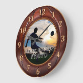 Cool Vintage Soccer Clock with Your PHOTO (Angle)
