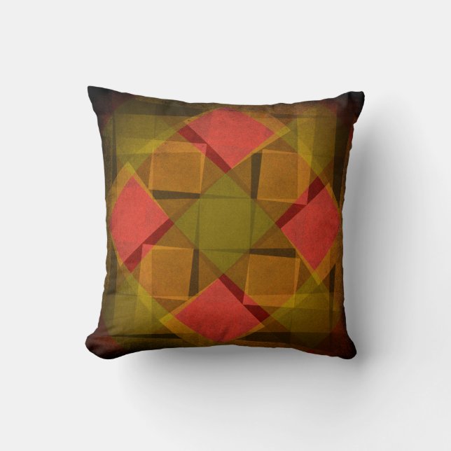 Cool vintage squares pattern cushion (Front)
