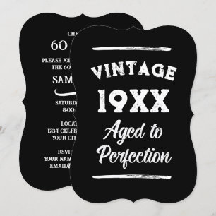 Cool vintage style 60th Birthday party invitations