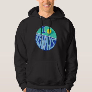 Cool Vintage Style I Love Tennis Hoodie